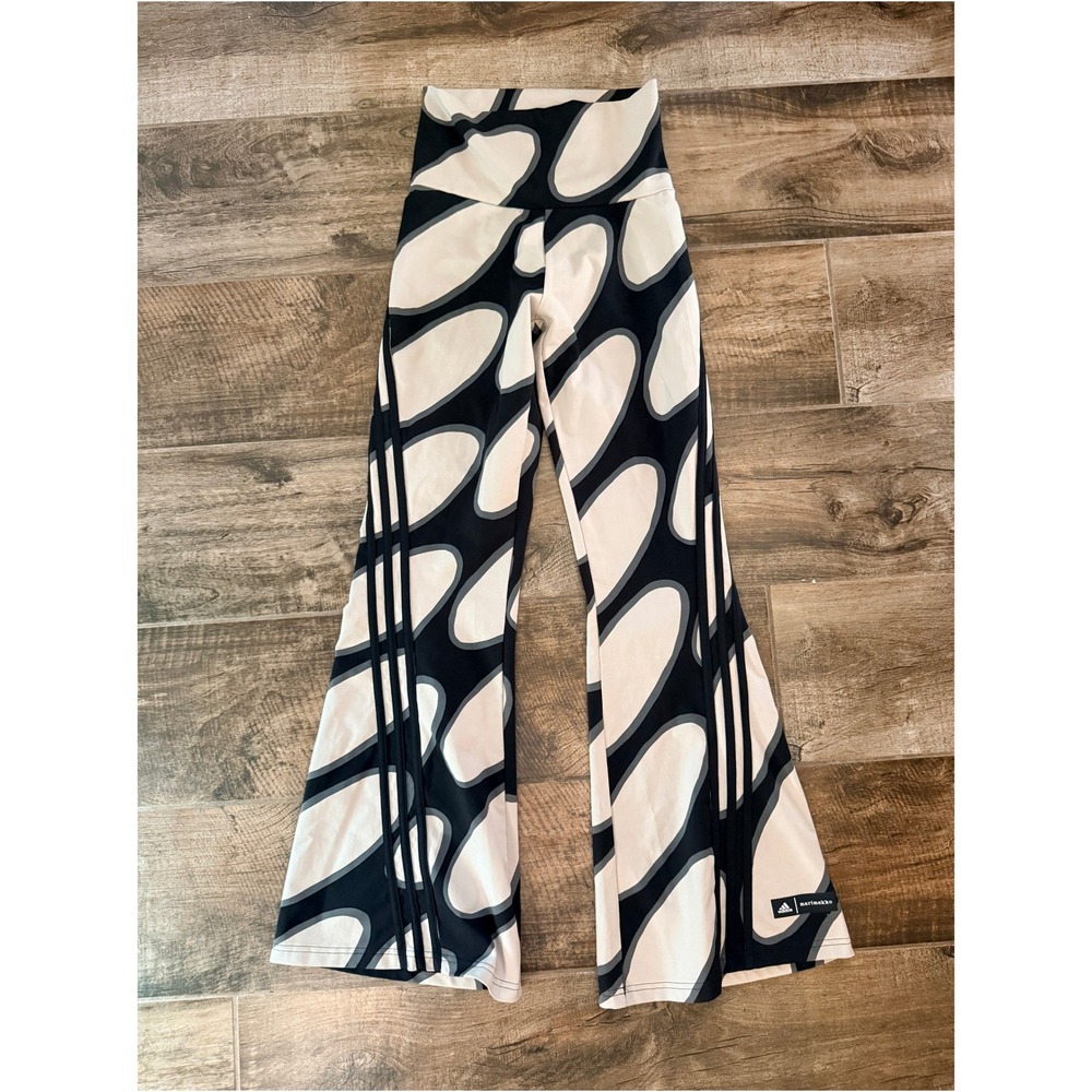 Adidas x Marimekko Women's Future Icons Flared Leggings, Cream Black, XS